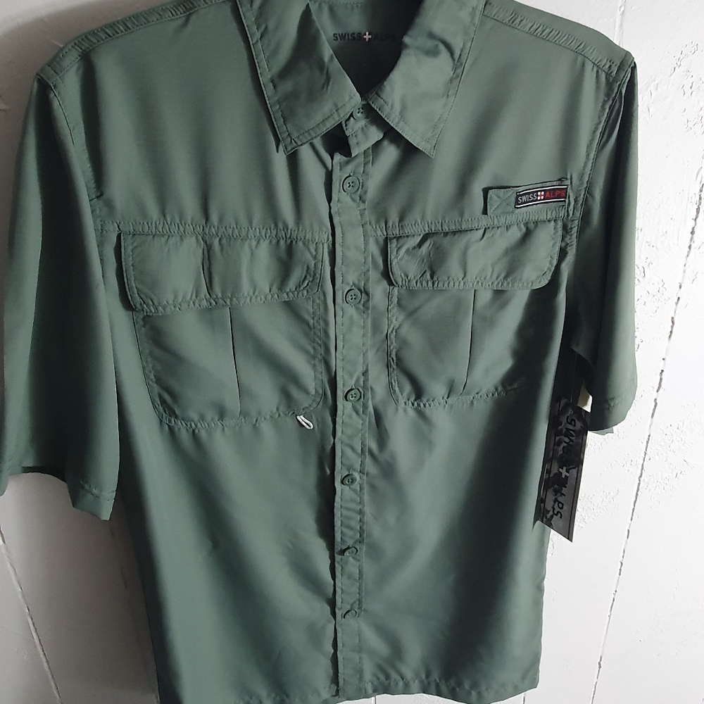 Brand New Mens Fishing Shirt Green
